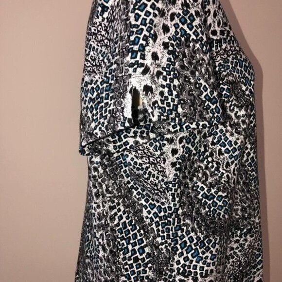 Women with Control Dress Size Large Snake Print Cotton Stretch Short Sleeves - Picture 7 of 8